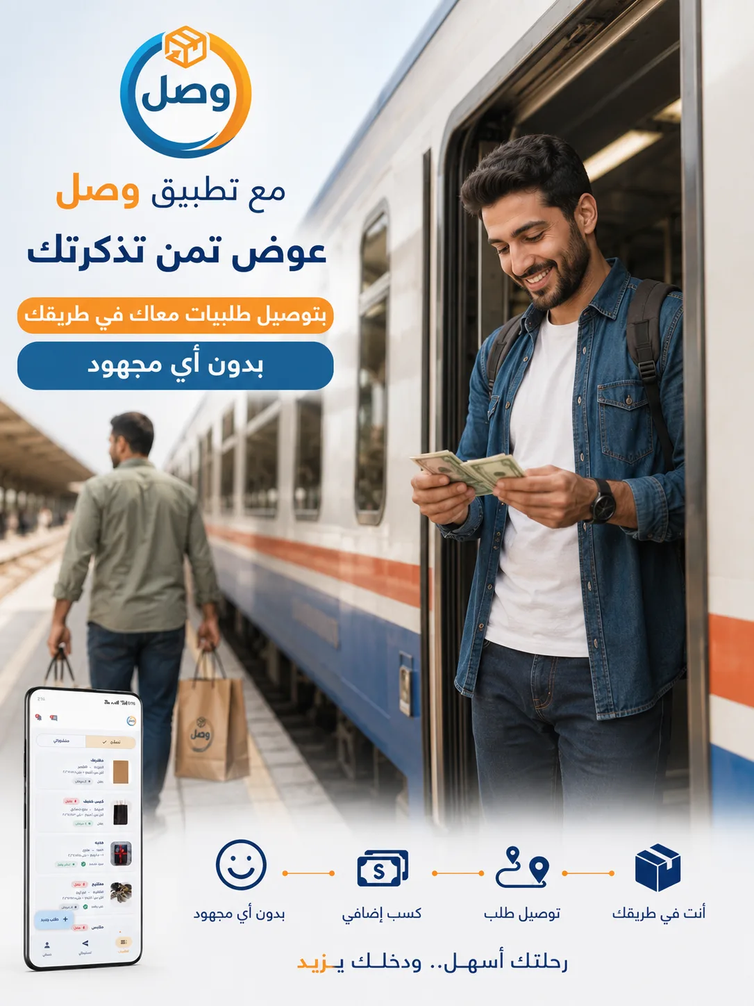 مسافر بالقطار بيعوّض تمن تذكرته مع تطبيق وصل